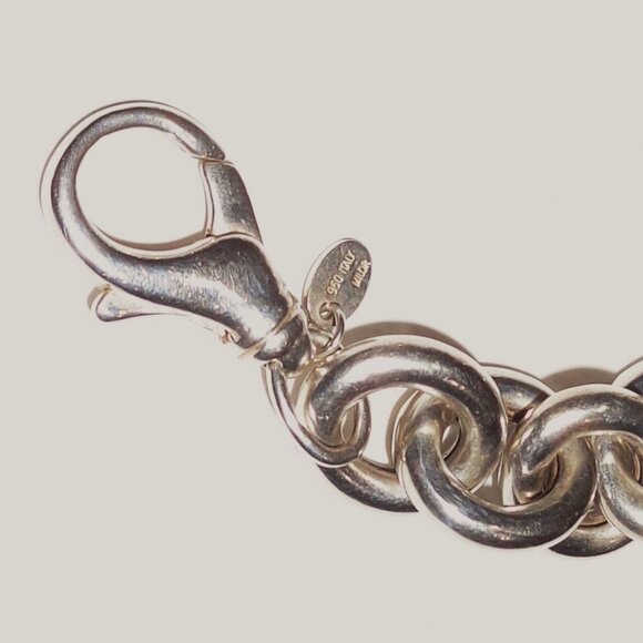 Milor Ultrafine 950 (purer than 925 Sterling Silver) Rolo ChainLink 8" Bracelet - Picture 3 of 7